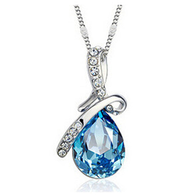 NJ - Angel Tear Blue Topaz Zircon Necklace