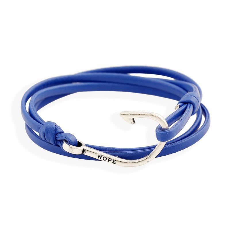 NJ - Nautical Fishhook Bracelet - Yellow, Blue, Black, Purple