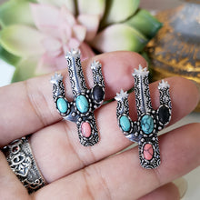 Load image into Gallery viewer, NJ - Cactus &amp; Multi Turquoise Post Earrings