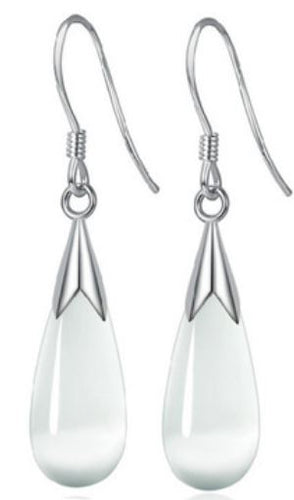 SUP - Opal Moonstone Drop Earrings (Pink, White)