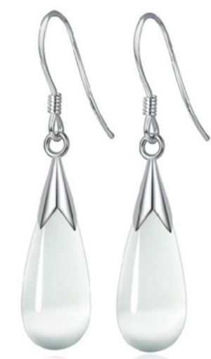 SUP - Opal Moonstone Drop Earrings (Pink, White)