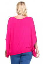 Load image into Gallery viewer, PPS - PLUS Draped Neck Kimono Sleeve Top - Hot Pink