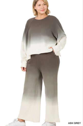 ZEN - French Terry Lounge Set - Plus Size - Ash Grey