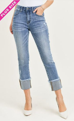 RJ - Mid Rise Straight Leg Jean - PLUS Sizes (1XL, 2XL, 3XL)
