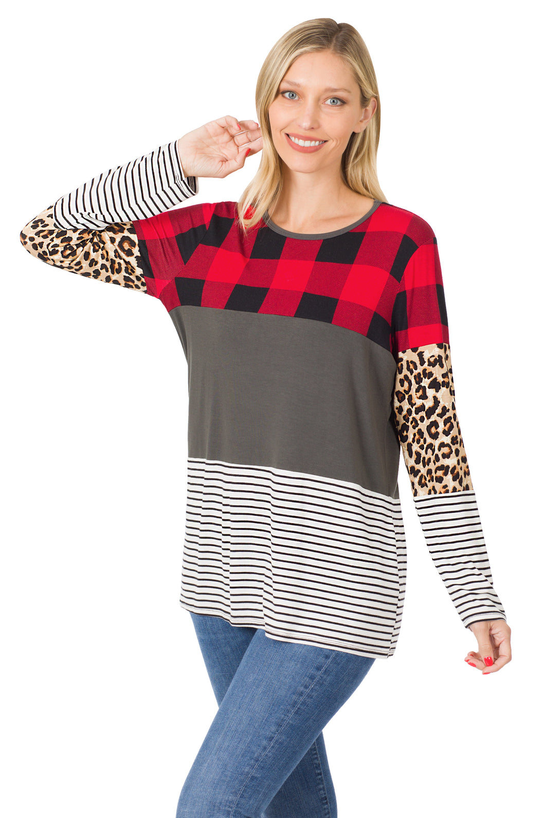 ZEN - Buffalo Plaid, Stripped, Leopard Top