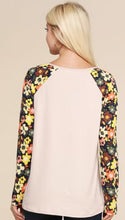 Load image into Gallery viewer, Ninexis - Contrast Reglan Long Sleeve Top - Floral or Buffalo Rust Print