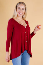 Load image into Gallery viewer, JAY - V-Neck Long Sleeve Cardigan Top - Red
