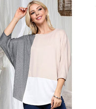 Load image into Gallery viewer, Ninexis - Round Neck Color Block Dolman Sleeve Top