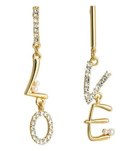 NJ - S925 LOVE Earrings - Gold