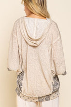 Load image into Gallery viewer, POL - &quot;Not Too Aztec-y&quot; Knit Half Sleeve Hoodie Top - Sand Castle