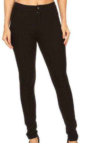 Yelete - Mid Rise Skinny Pants/Jeans - Black