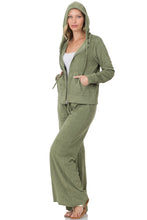 Load image into Gallery viewer, ZEN - Zip Up Hoodie Jacket &amp; Pants Set (Loop Terry) - Lite Olive