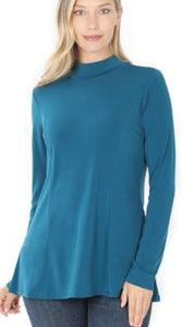 ZEN - Long Sleeve Round Neck A-Line Top - Multiple Colors Available