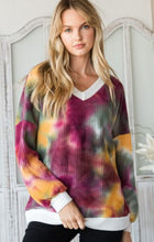 Load image into Gallery viewer, CY - Tie Dye Waffle Long Sleeve Top