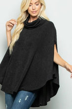 Load image into Gallery viewer, HEIM - Turtle Neck Solid Poncho - Black