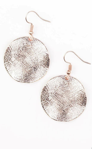 DD - Rose Gold Textured Earrings
