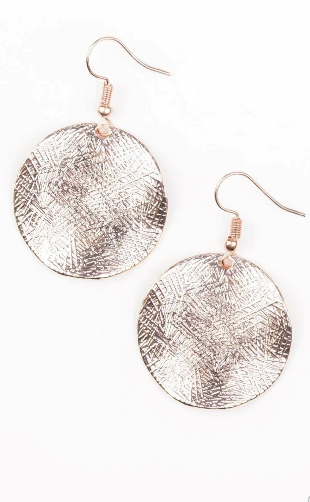 DD - Rose Gold Textured Earrings