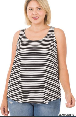 ZEN - PLUS Ribbed Striped Tank