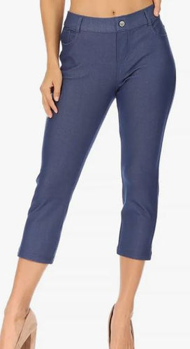 MOA - Women's Casual Capri Jeggings - Blue