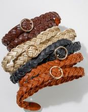 Load image into Gallery viewer, UMG - Braided Belt with Gold Buckle - Dark Brown, Natural, Black, Brown