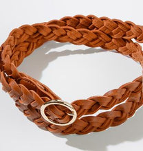 Load image into Gallery viewer, UMG - Braided Belt with Gold Buckle - Dark Brown, Natural, Black, Brown