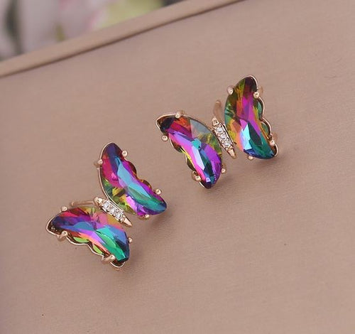 NJ - Multicolor Gradient Butterfly Post Earrings