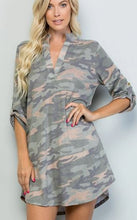 Load image into Gallery viewer, HEIM - Camo Mandarin Collar Rollup Sleeve