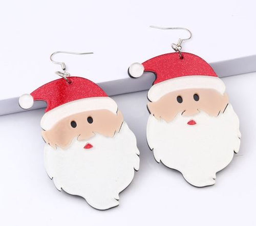 NJ - Christmas Acrylic Earrings - Santa