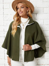 Load image into Gallery viewer, ER - Cloak Sleeve Zip Up Cape Overcoat