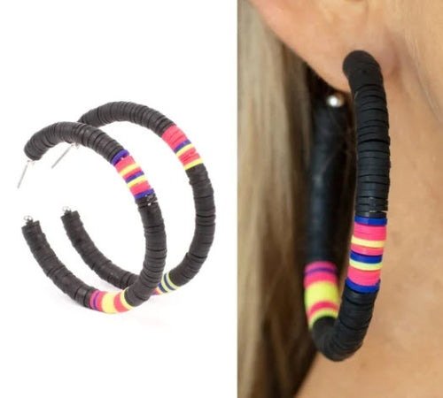 DD - Colorful Rubber Like Hoop Earrings