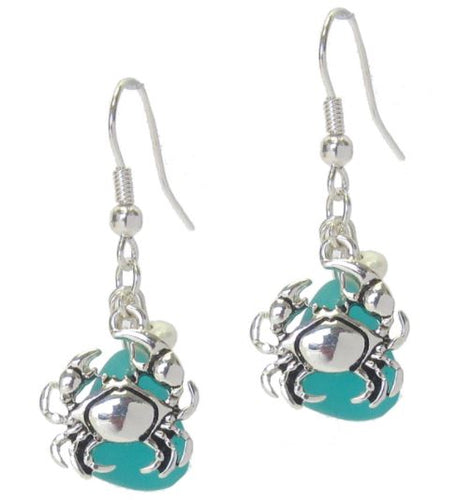 JM - Sea Glass & Pearl Crab Earrings