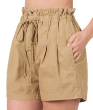 Load image into Gallery viewer, ZEN - Stone Wash Elastic Waist Shorts - Dark Beige
