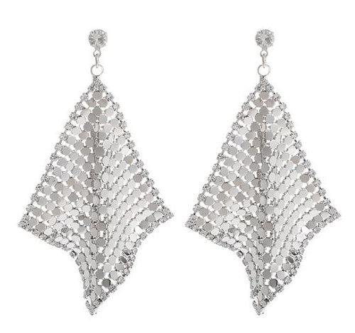 NJ - Square Diamond Sequin  Post Earrings