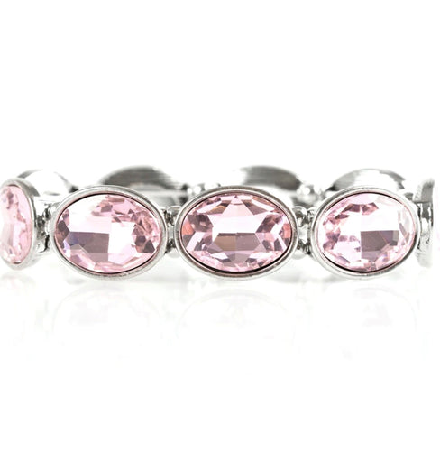 DD - Glassy Pink Gem Stretch Bracelet