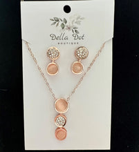 Load image into Gallery viewer, ER - Rose Gold &amp; Rhinestone Necklace Set