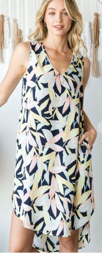 CY - Floral Sleeveless Hi-Low Dress