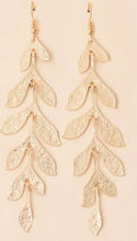 Load image into Gallery viewer, ER - Gold Leaf Decor Drop Earrings
