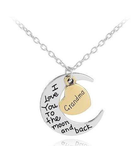 NJ - I Love You to the Moon & Back - Necklace - Multi (Mom, Daughter, Sister, Grandma)