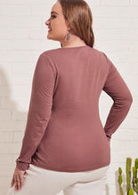 Load image into Gallery viewer, ER - PLUS Half Button Tee - Redwood