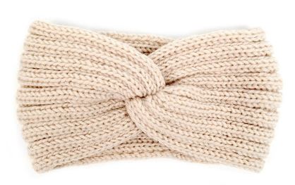 SEL - Women's Knit Winter Twisted Headband Ear Warmer - Beige or Charcoal