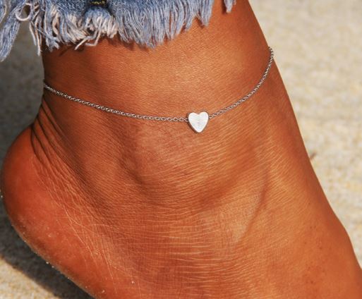SUP - Heart Anklet - Silver