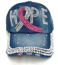 Load image into Gallery viewer, SEL - Bling Studded &quot;Breast Cancer Hope&quot; Cap