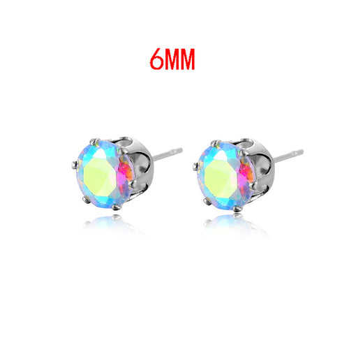 NJ - SS Crystal Stud Earrings - AB