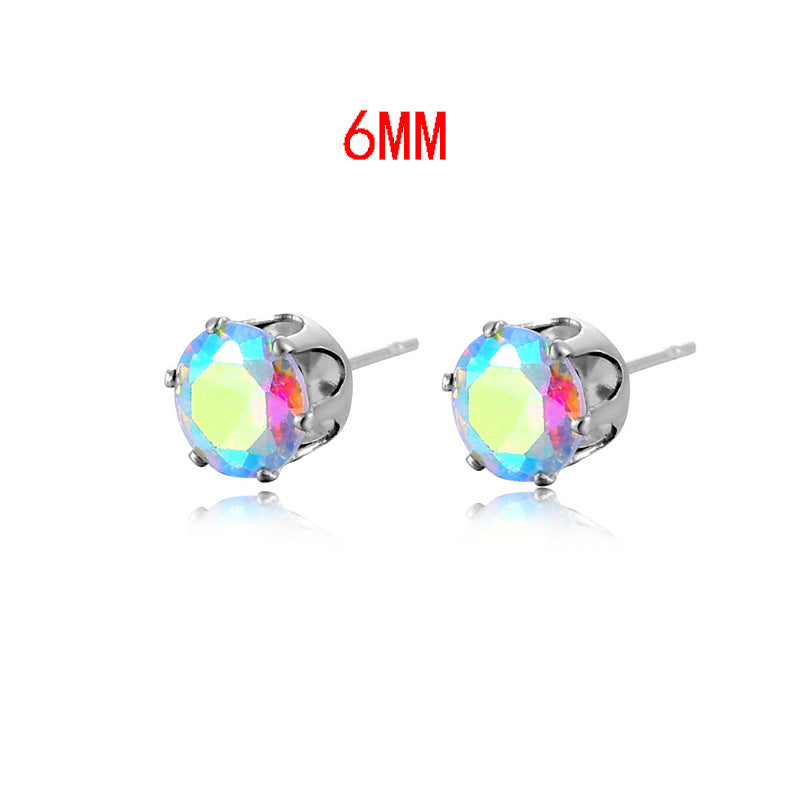 NJ - SS Crystal Stud Earrings - AB