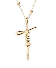 Load image into Gallery viewer, NJ -  Stainless Steel Micro set Zircon Cross Pendant Necklace