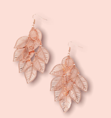 DD - Leaf Cascading Earrings - Copper or Gold