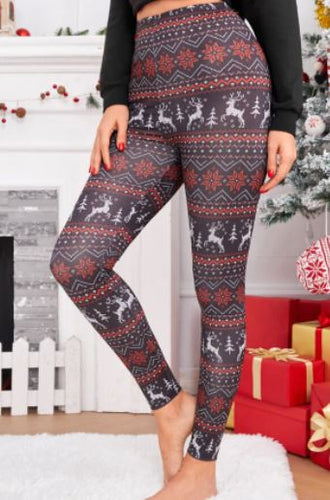 ER - Christmas Deer & Chevron Print Leggings
