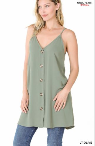 ZEN - Adjustable Strap Long Cami (Blue/Grey & Olive)