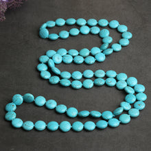 Load image into Gallery viewer, NJ - Long Turquoise Round Necklace - Large Stones