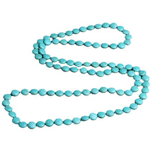 Load image into Gallery viewer, NJ - Long Round Turquoise Necklace - Small Stone